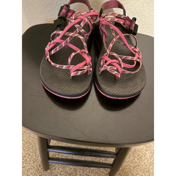 Chaco ZX2 Yampa Pink Black Geometric Double Strap Toe Loop Sandals Womens 8 - Picture 3 of 10